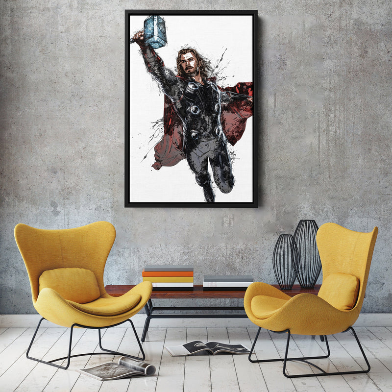 Thor Poster Marvel Superhero Comics Painting Hand Made Posters Canvas Print Kids Wall Art Man Cave Gift Home Decor