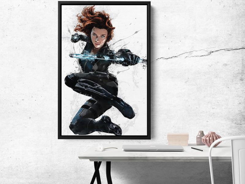 Black Widow Poster Marvel Superhero Comics Painting Hand Made Posters Canvas Print Kids Wall Art Man Cave Gift Home Decor