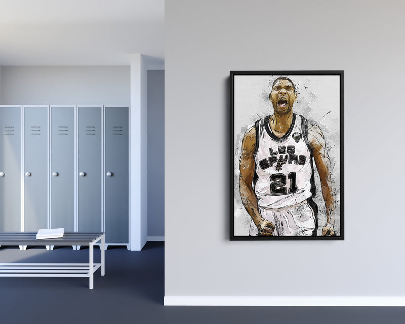 Tim Duncan Poster San Antonio Spurs  Basketball Hand Made Posters Canvas Print Wall Art Home Decor