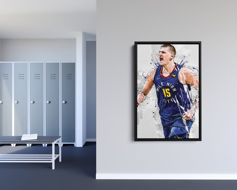 Nikola Jokic Art Poster Denver Nuggets Basketball Hand Made Posters Canvas Print Wall Art Home Man Cave Gift Decor