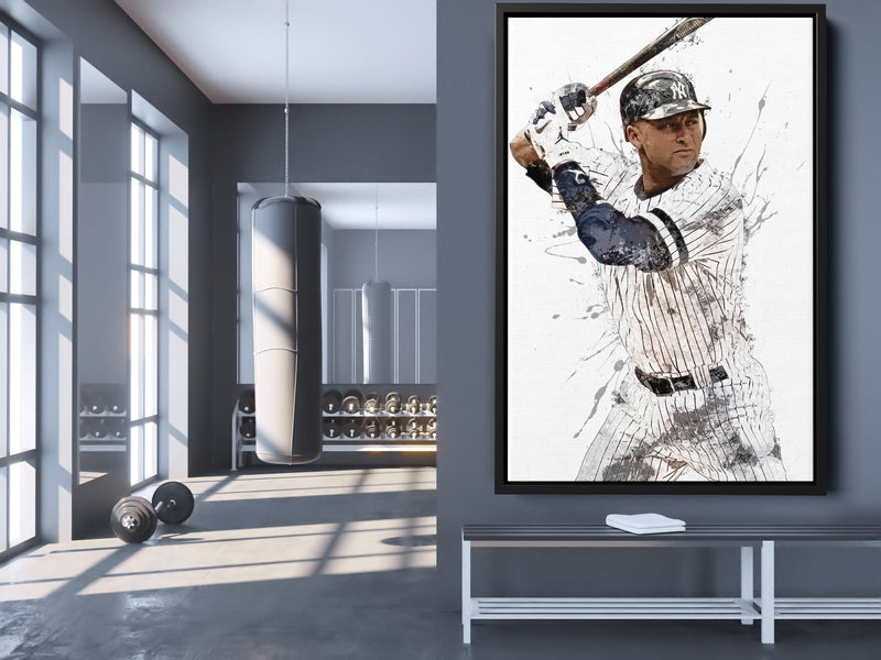 Derek Jeter Poster New York Yankees Baseball Painting Hand Made Posters Canvas Print Kids Wall Art Man Cave Gift Home Decor