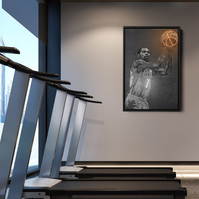 Kevin Durant Poster Graffiti Neon Brooklyn Nets Basketball Hand Made Poster Canvas Print Kids Wall Art Man Cave Gift Home Decor