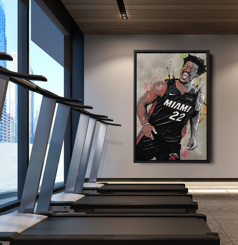 Jimmy Butler Poster Miami Heat Basketball Painting Hand Made Posters Canvas Print Wall Art Man Cave Gift Home Kids Decor