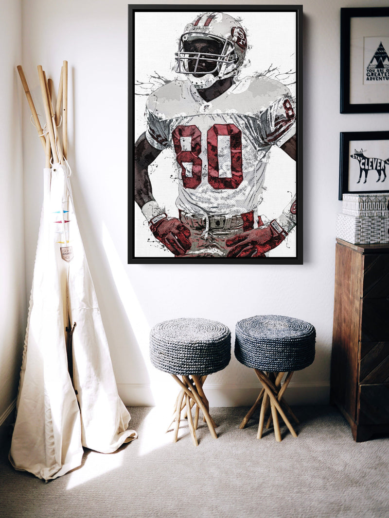 Jerry Rice Poster San Francisco 49ers Football Painting Hand Made Posters Canvas Print Kids Wall Art Man Cave Gift Home Decor