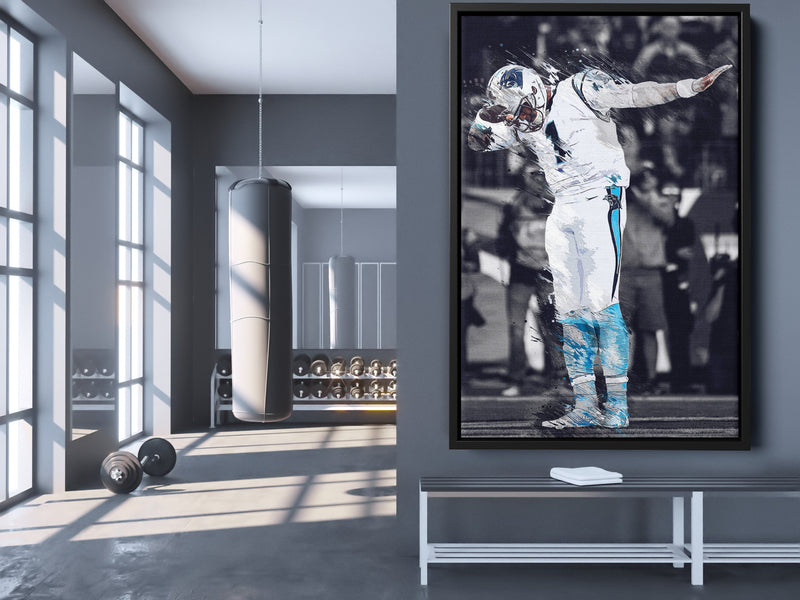 Cam Newton Dab Celebration Poster Carolina Panthers Football Hand Made Posters Canvas Print Kids Wall Art Man Cave Gift Home Decor