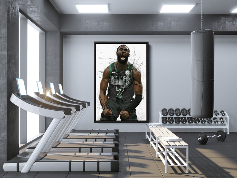 Jaylen Brown Poster Boston Celtics Basketball Painting Hand Made Posters Canvas Print Kids Wall Art Man Cave Gift Home Decor