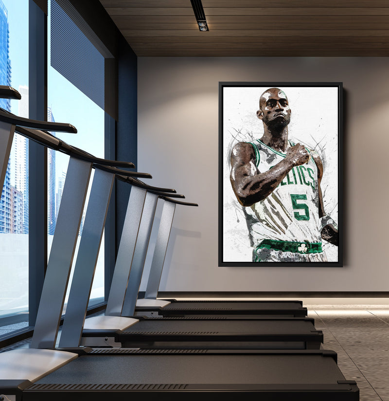 Kevin Garnett Poster Boston Celtics Basketball Painting Hand Made Posters Canvas Framed Print Wall Kids Art Man Cave Gift Home Decor