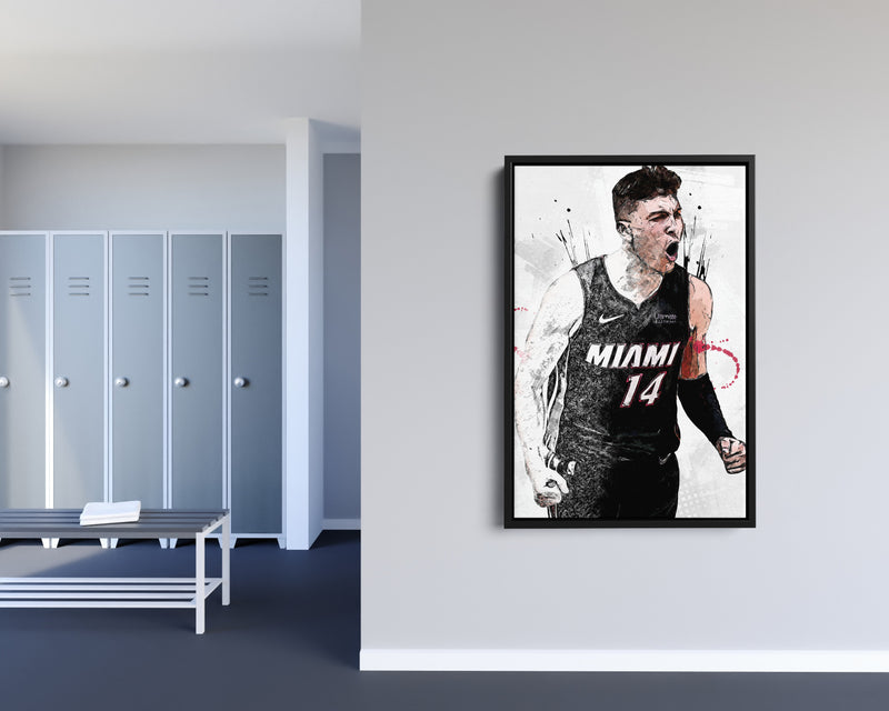 Tyler Herro Poster Miami Heat Basketball Hand Made Posters Canvas Print Wall Art Man Cave Gift Home Kids Decor