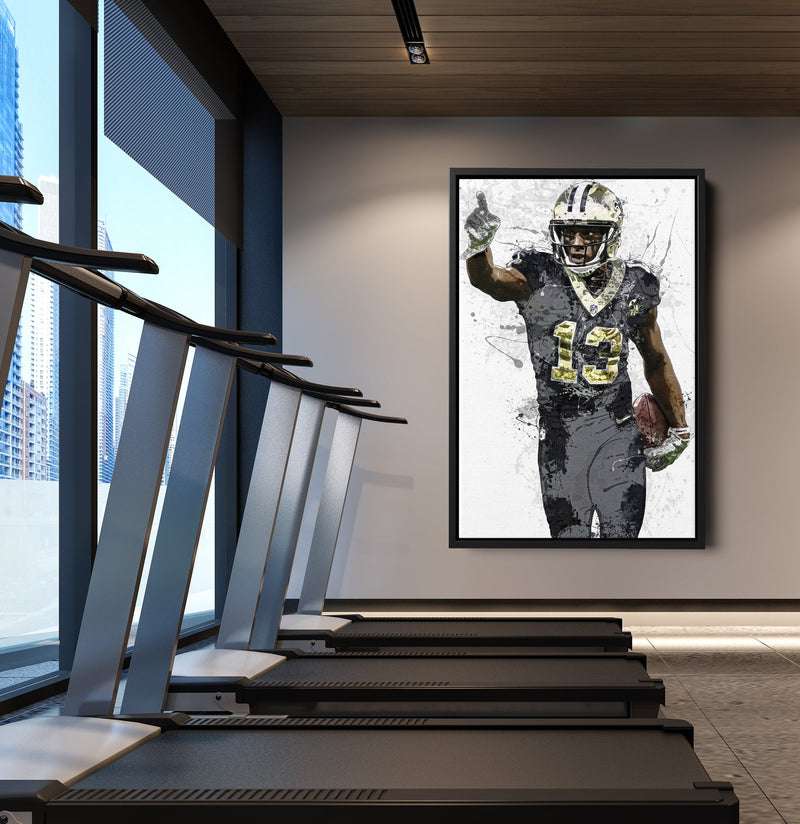 Michael Thomas Art Poster New Orleans Saints Football Hand Made Posters Canvas Print Wall Art Man Cave Gift Home Kids Decor