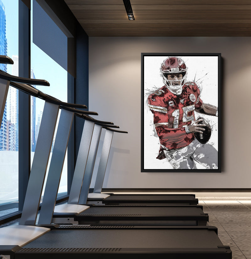 Patrick Mahomes Poster Kansas City Chiefs Painting Football Hand Made Posters Canvas Print Kids Wall Art Man Cave Gift Home Decor