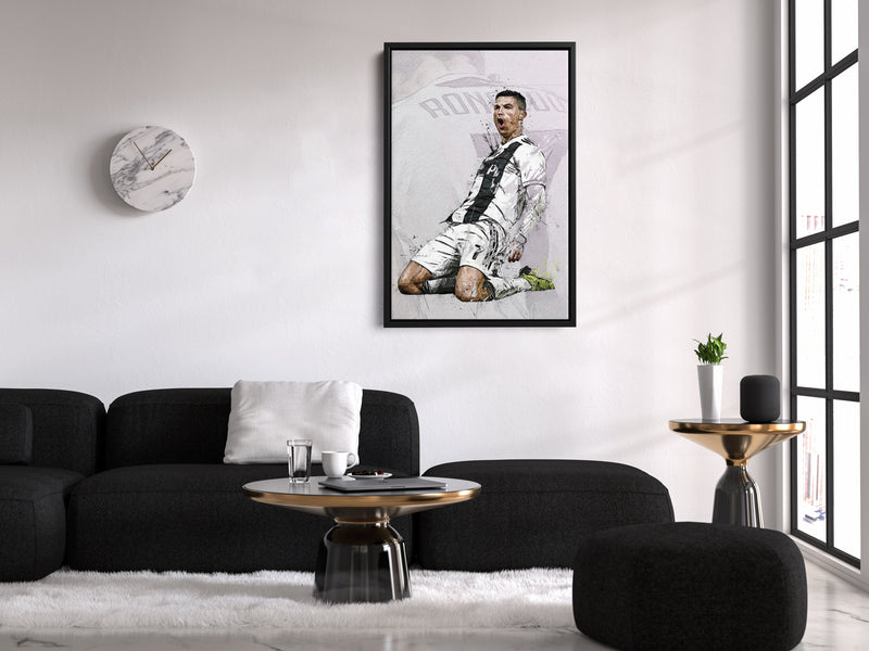 Cristiano Ronaldo Poster Celebration Soccer Player Juventus Hand Made Posters Canvas Print Wall Art Home Decor