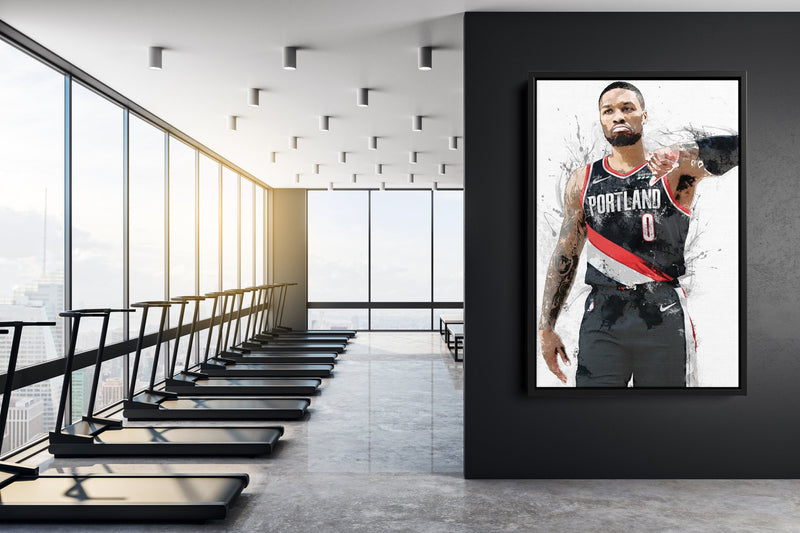 Damian Lillard Art Poster Portland Trail Blazers Basketball Hand Made Posters Canvas Print Wall Art Home Man Cave Gift Decor