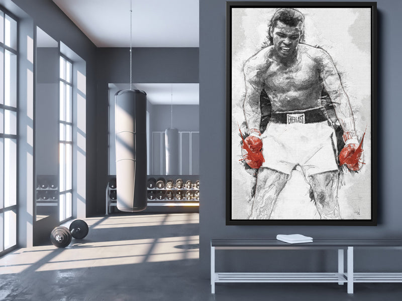 Muhammad Ali Art Poster Boxing The Greatest Hand Made Posters Canvas Framed Print Wall Kids Art Man Cave Gift Home Decor