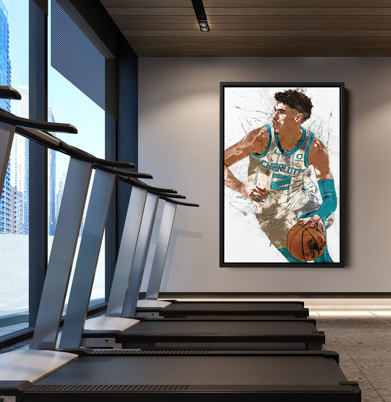 LaMelo Ball Poster Charlotte Hornets Basketball Painting Hand Made Posters Canvas Print Kids Wall Art Home Man Cave Gift Decor