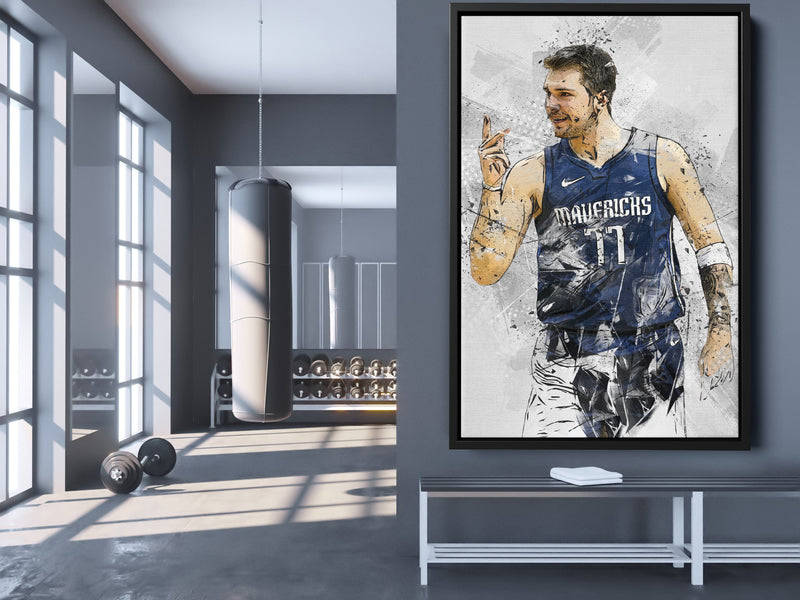 Luka Doncic Poster Dallas Mavericks Basketball Hand Made Posters Canvas Wall Art Home Decor