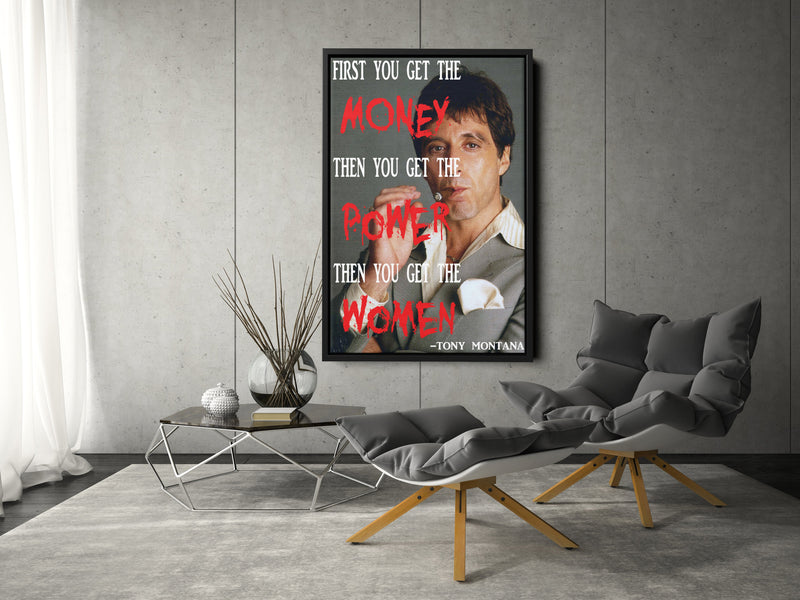 Scarface Poster Tony Montano Quote Hand Made Posters Canvas Print Wall Art Home Decor