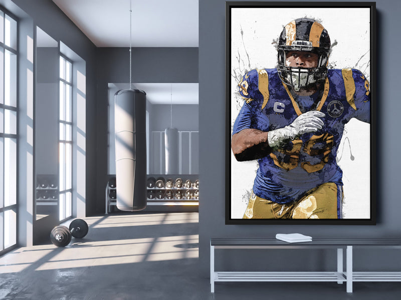 Aaron Donald Poster Los Angeles Rams Painting Football Hand Made Posters Canvas Print Kids Wall Art Home Man Cave Gift Decor