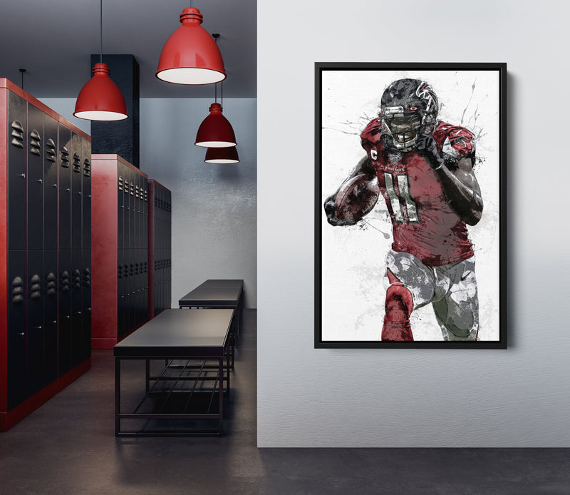 Julio Jones Poster Atlanta Falcons Football Painting Hand Made Posters Canvas Print Kids Wall Art Man Cave Gift Home Decor