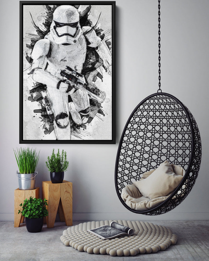 White Stormtrooper Poster Star Wars Painting Hand Made Posters Canvas Print Kids Wall Art Man Cave Gift Home Decor