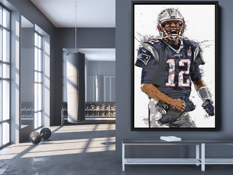 Tom Brady Poster New England Patriots Football Hand Made Posters Canvas Print Kids Wall Art Man Cave Gift Home Decor