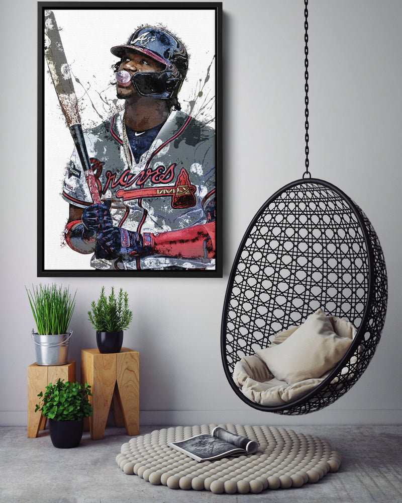 Ronald Acuna Jr. Poster Atlanta Braves Baseball Hand Made Posters Canvas Print Kids Wall Art Home Man Cave Gift Decor