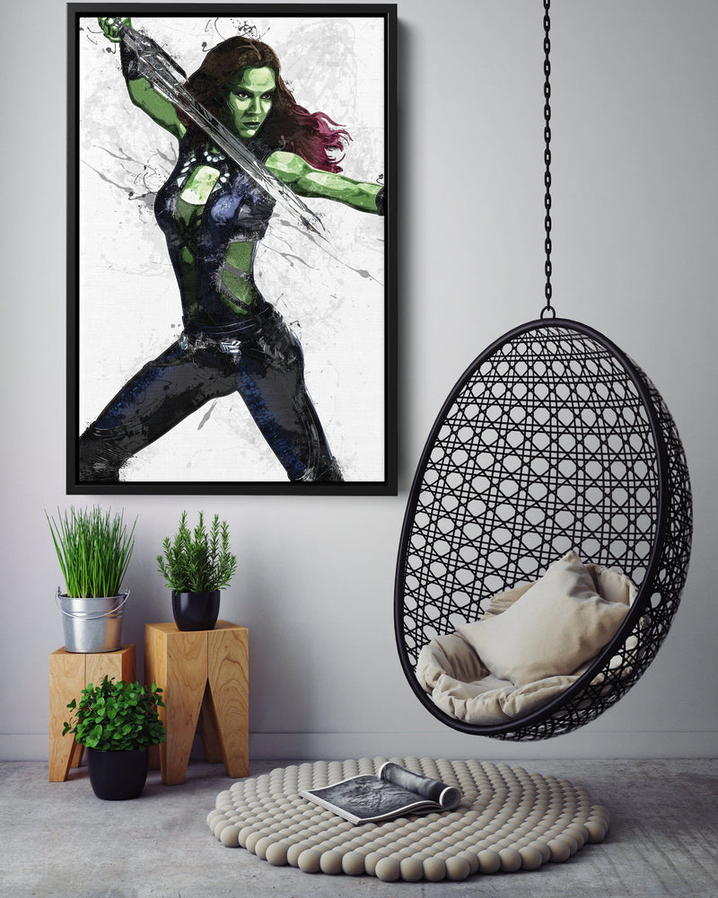 Gamora Poster Marvel Superhero Comics Guardians of the Galaxy Painting Hand Made Posters Canvas Print Kids Wall Art Man Cave Gift Home Decor