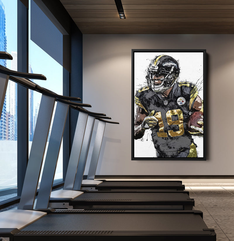 JuJu Smith-Schuster Art Poster Pittsburgh Steelers Football Hand Made Posters Canvas Framed Print Wall Kids Art Man Cave Gift Home Decor