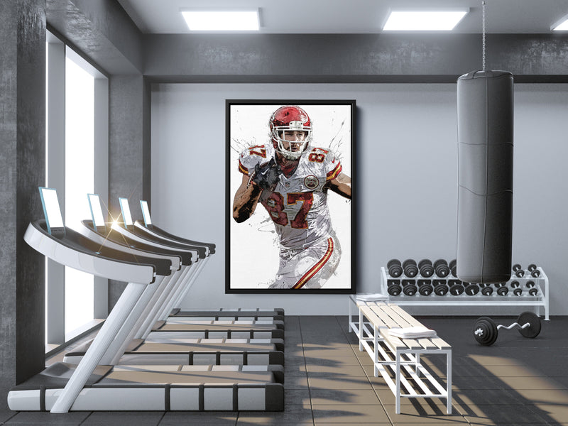 Travis Kelce Poster Kansas City Chiefs Painting Football Hand Made Posters Canvas Print Kids Wall Art Home Man Cave Gift Decor