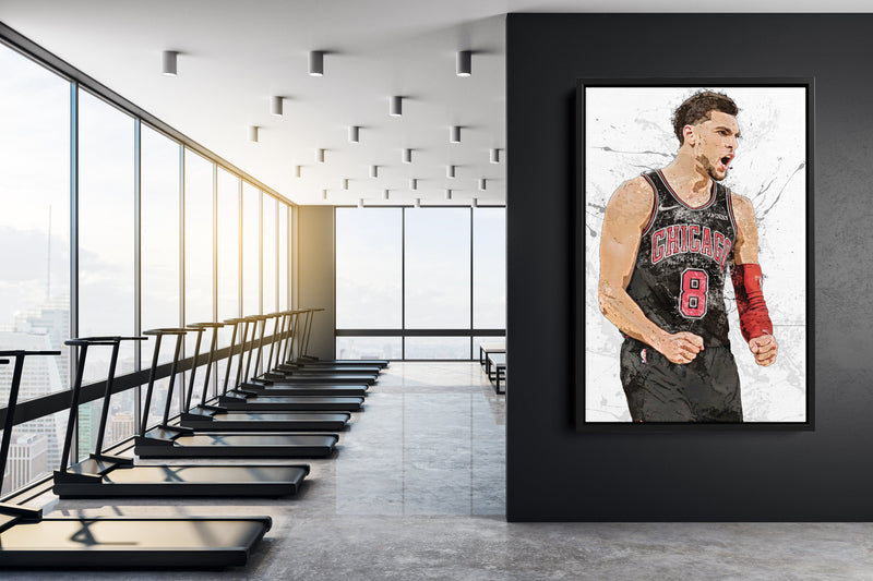 Zach Lavine Poster Chicago Bulls Basketball Painting Hand Made Posters Canvas Print Wall Kids Art Man Cave Gift Home Decor