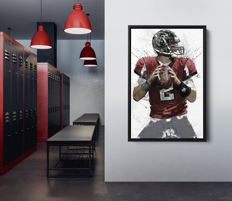 Matt Ryan Poster Atlanta Falcons Football Painting Hand Made Posters Canvas Print Kids Wall Art Home Man Cave Gift Decor