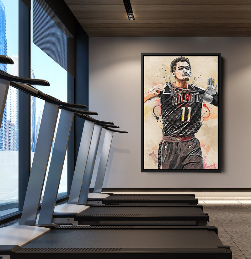 Trae Young Poster Painting Atlanta Hawks Basketball Hand Made Posters Canvas Print Wall Kids Art Man Cave Gift Home Decor