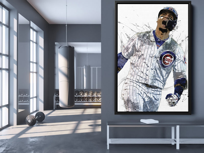 Javier Baez Poster Chicago Cubs Baseball Painting Hand Made Posters Canvas Print Kids Wall Art Man Cave Gift Home Decor