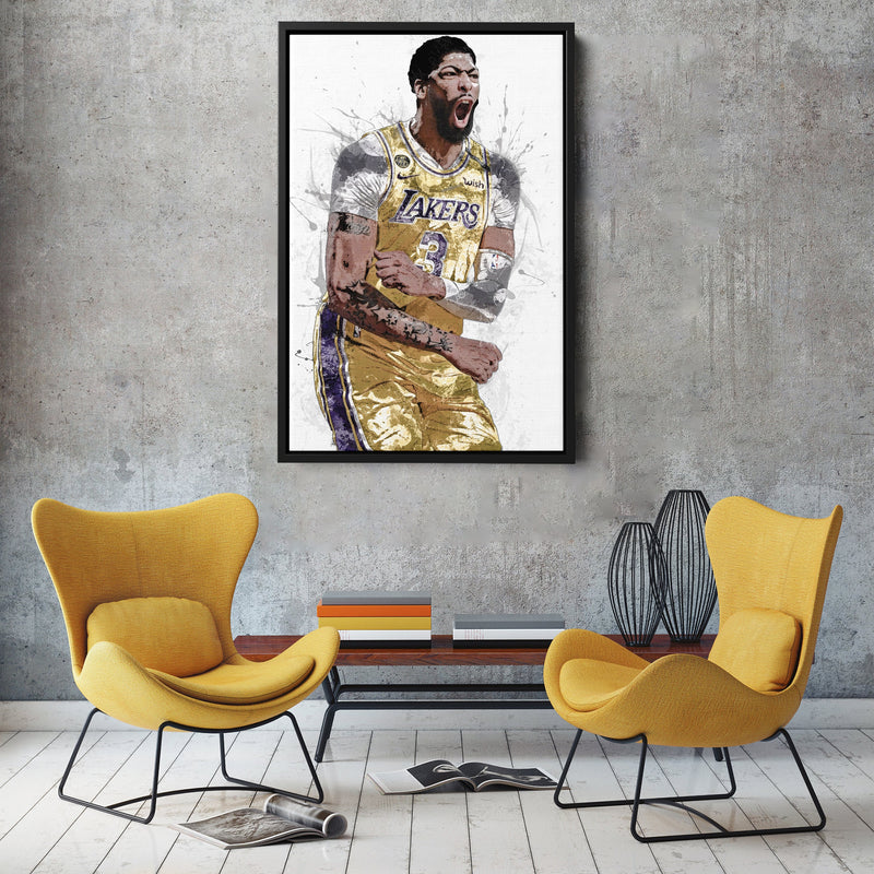 Anthony Davis Poster Los Angeles Lakers Basketball Painting Hand Made Posters Canvas Print Kids Wall Art Man Cave Gift Home Decor