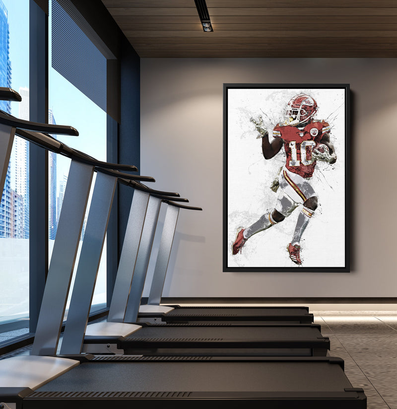 Tyreek Hill Art Poster Kansas City Chiefs Football Hand Made Posters Canvas Print Wall Art Man Cave Gift Home Kids Decor