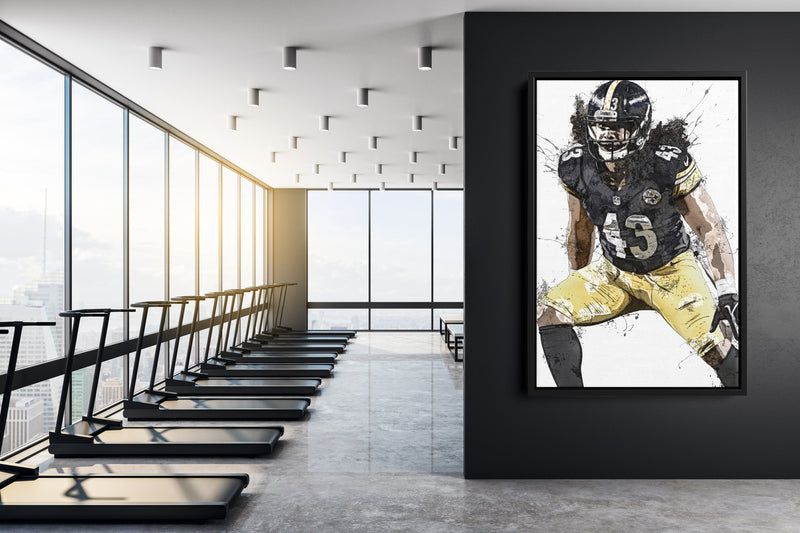 Troy Polamalu Poster Pittsburgh Steelers Football Painting Hand Made Posters Canvas Print Kids Wall Art Man Cave Gift Home Decor