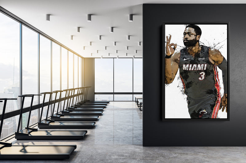 Dwyane Wade Art Poster Miami Heat Basketball Hand Made Posters Canvas Print Kids Wall Art Man Cave Gift Home Decor