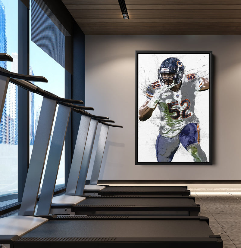 Khalil Mack Poster Chicago Bears Football Hand Made Posters Canvas Print Wall Art Man Cave Gift Home Kids Decor