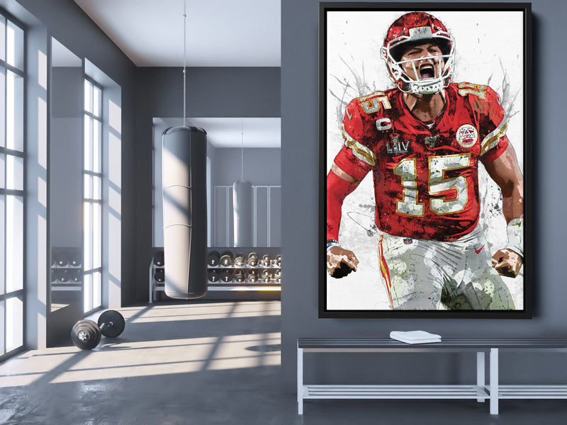 Patrick Mahomes Art Poster Kansas City Chiefs Football Hand Made Posters Canvas Print Kids Wall Art Man Cave Gift Home Decor