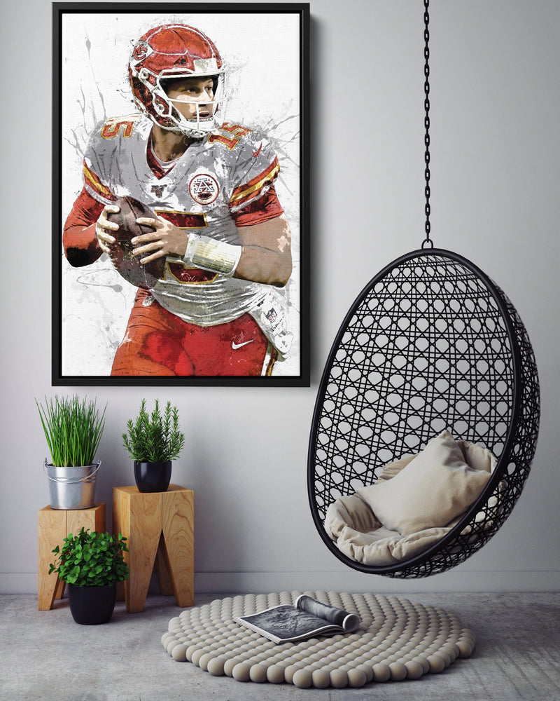 Patrick Mahomes Canvas Poster Kansas City Chiefs Football Hand Made Posters Canvas Print Kids Wall Art Man Cave Gift Home Decor