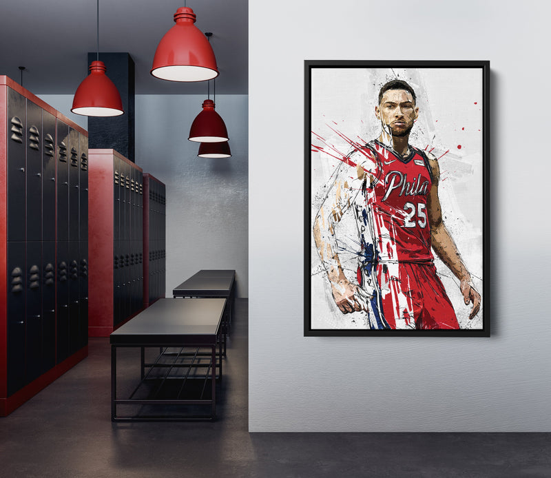 Ben Simmons Poster Philadelphia 76ers Basketball Hand Made Posters Canvas Print Wall Kids Art Man Cave Gift Home Decor