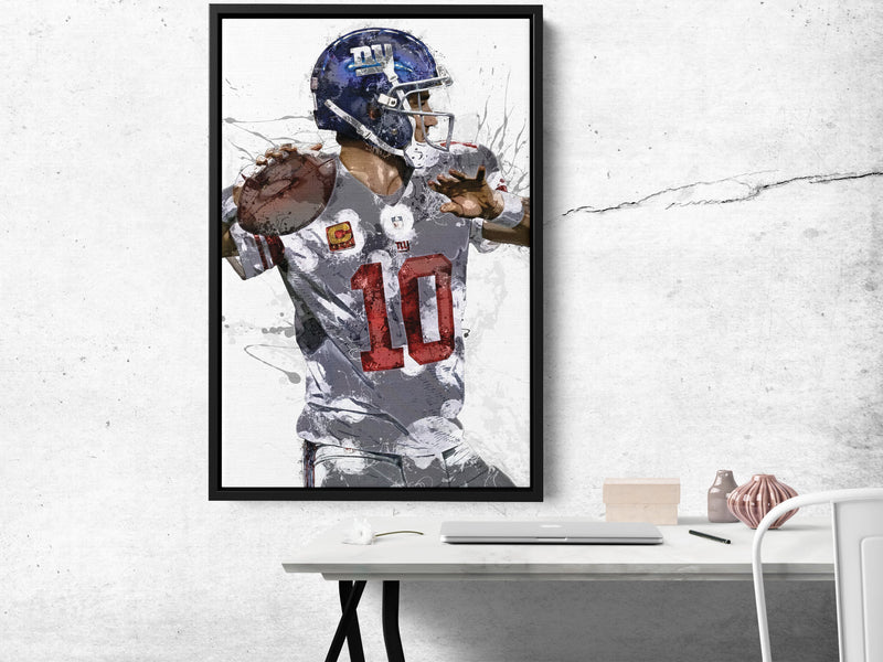 Eli Manning Poster New York Giants Football Painting Hand Made Posters Canvas Print Kids Wall Art Home Man Cave Gift Decor