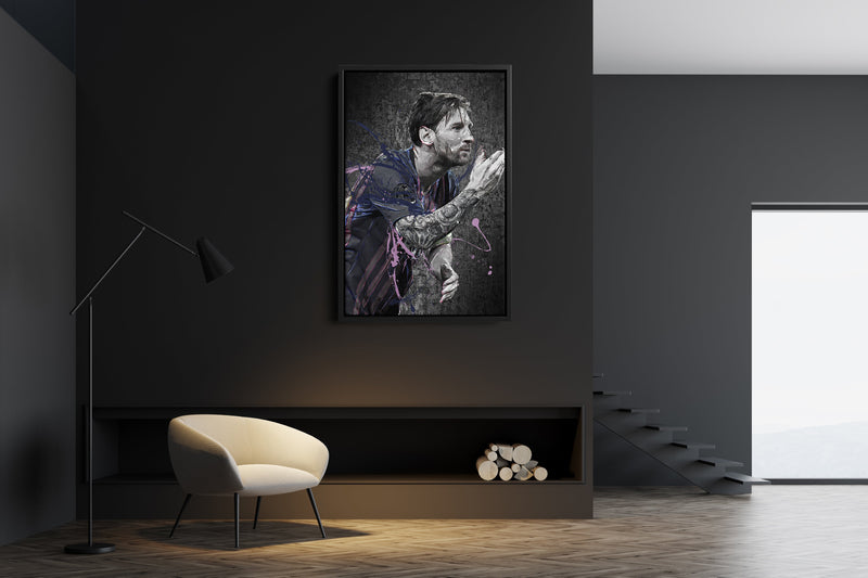 Lionel Messi Poster Soccer Player Barcelona Painting Hand Made Posters Canvas Print Kids Wall Art Man Cave Gift Home Decor