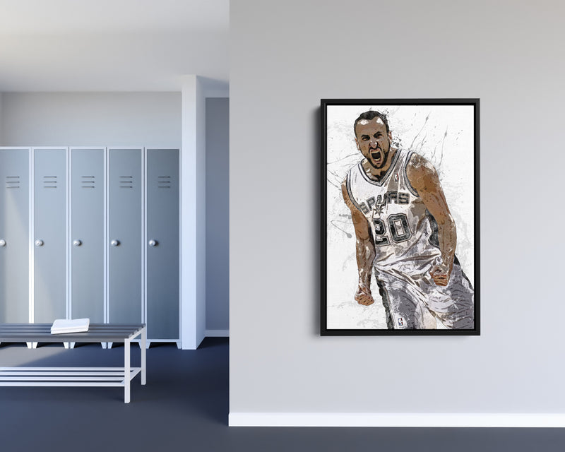 Manu Ginobili Poster San Antonio Spurs Basketball Painting Hand Made Posters Canvas Print Kids Wall Art Home Man Cave Gift Decor