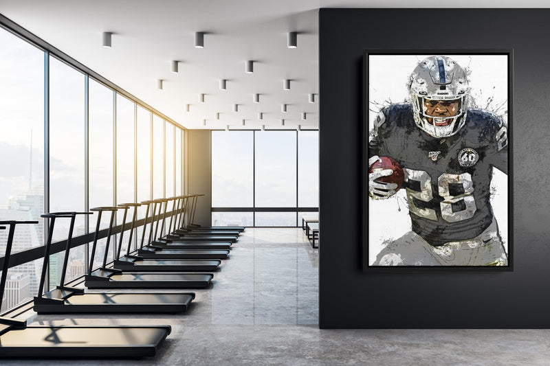 Josh Jacobs Poster Las Vegas Raiders Football Hand Made Posters Canvas Print Kids Wall Art Home Man Cave Gift Decor