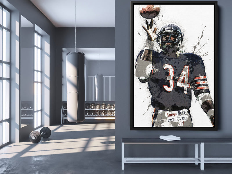 Walter Payton Poster Chicago Bears Football Made Posters Canvas Print Wall Art Man Cave Gift Home Kids Decor