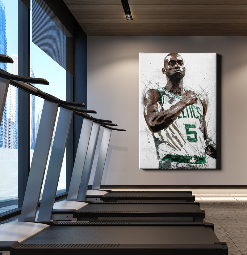 Kevin Garnett Poster Boston Celtics Basketball Painting Hand Made Posters Canvas Framed Print Wall Kids Art Man Cave Gift Home Decor