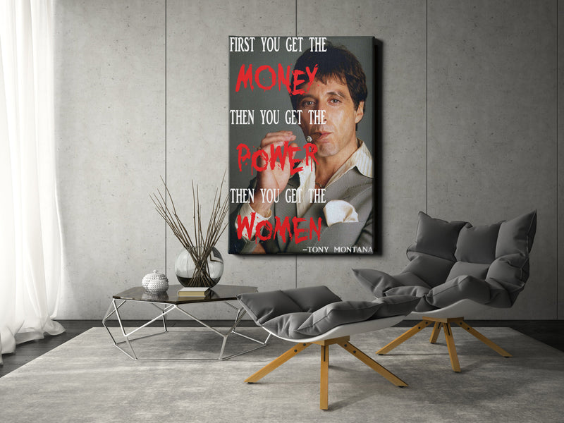 Scarface Poster Tony Montano Quote Hand Made Posters Canvas Print Wall Art Home Decor