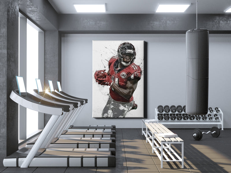 Julio Jones Art Poster Atlanta Falcons Football Hand Made Posters Canvas Print Kids Wall Art Home Man Cave Gift Decor