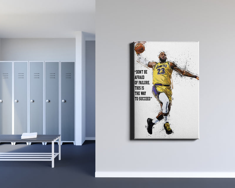 LeBron James Poster Los Angeles Lakers Basketball Quote Hand Made Posters Canvas Print Wall Art Home Decor