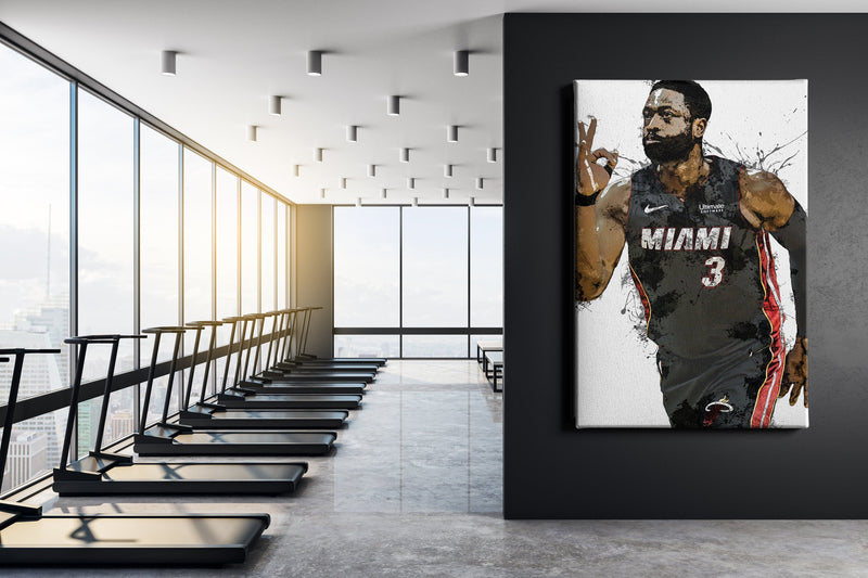 Dwyane Wade Art Poster Miami Heat Basketball Hand Made Posters Canvas Print Kids Wall Art Man Cave Gift Home Decor